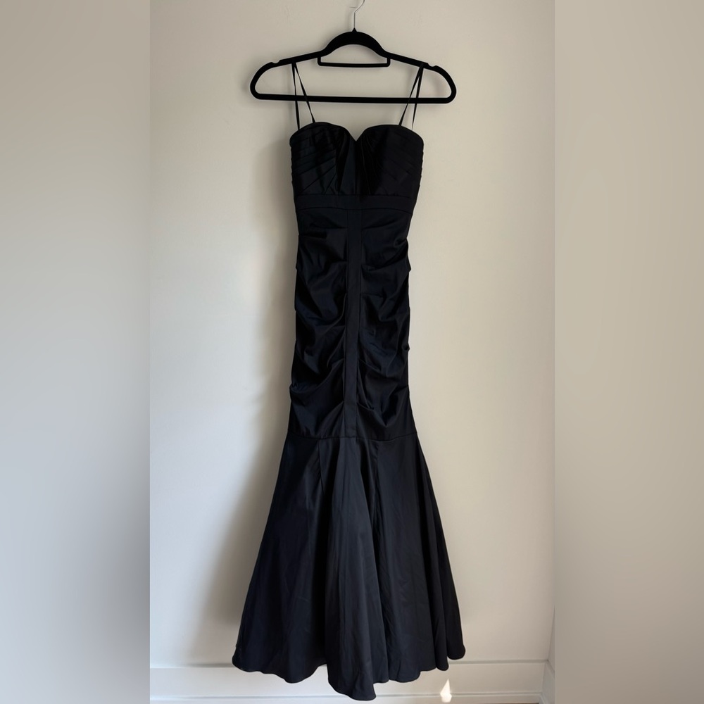 Cache sleeveless layer tulle mermaid gown dress sz 2 black NEW Fairy Whimsygoth